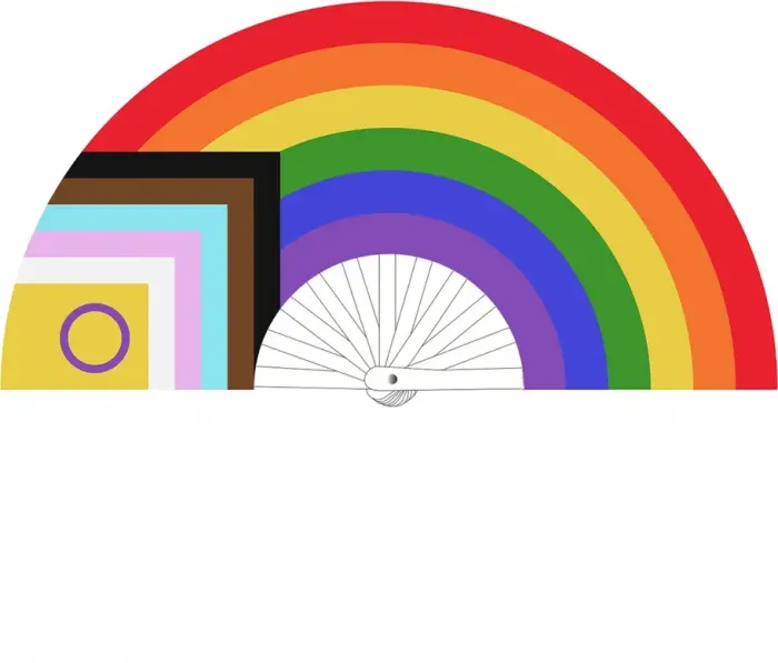 LGBTQIA Rainbow – decorative hand fan – 64 cm