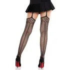 Backseam Net Stockings with Garter Belt – Black – One Size — Photo 6