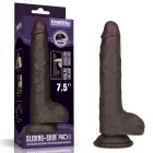 LoveToy Sliding Skin Pro II – dual-layer realistic silicone dong – black – 19 cm (7,5'') — Photo 1