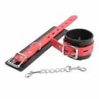 OHMAMA Fetish reguleeritavad luku ja pandlaga randme köidikud – mustad PVC — Foto 2
