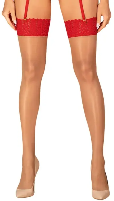 Obsessive Ingridia чулки – красные – XS/S