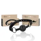 Intense Fetish Vegan Leather Ball Gag – Adjustable – Black — Photo 1