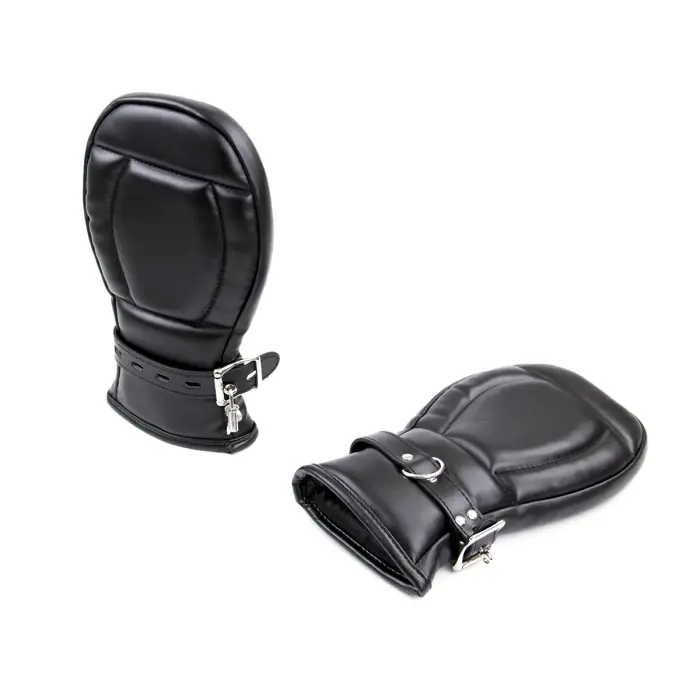 BDSM фиксаторы для запястий из искусственной кожи – чёрные