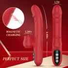 Multifunction Heating Vibrator with Licking and Thrusting – 24 cm – Red — Photo 10