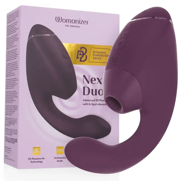 Womanizer Duo Next Dual Air & Vibration System воздушно-импульсный стимулятор – 19.5 см (7.7″) – фиолетовый