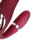 Lokāms bezlencu strapon vibrators – 18 cm (7″) – sarkans — Foto 8