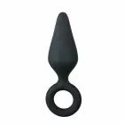 EasyToys силиконовая анальная пробка с кольцом – 10 см – Черный — Фото 1