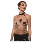 GUILTY PLEASURE Pearl Pleasure Collar – BDSM kaklasiksna ar pērlēm – vegāna āda, regulējama — Foto 2