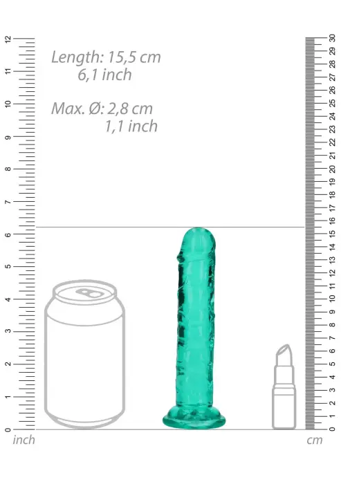 Taisns reālistisks dildo ar piesūcekni – 15.5 cm (6.1″) – Caurspīdīgs Foto 4