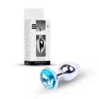 Plug-Jewellery Silver Anal Plug with Light Blue Gem – 7 cm (2.8″) — Photo 9