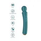 Izliekts uzlādējams wand masāžas vibrators – zaļš — Foto 8