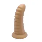 Briaunotas XL blizgus kūno spalvos dildo su siurbtuku – 30 cm (12″) — Nuotrauka 6