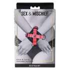 SPORTSHEETS Ex's & Oh's Cross Cuffs – saistu sistēma – neilons/spandekss – melns — Foto 1