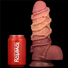 Kahekihiline plaatinasilikoonist dildo köiega – 24 cm (9.5″) – nahavärv — Foto 4