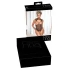 Abierta Fina Lace Bodysuit with Open Cups and Crotchless Design – Black – S — Photo 11