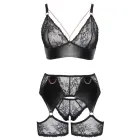 Cottelli CURVES 3-piece Lingerie Set with Suspender Belt – Black – 2XL — Photo 8