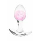 Cosmic Glams Small Pink – liquid silicone anal plug with glass accent — Photo 2