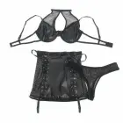 SUBBLIME Leather Bra & Skirt Set – Black – L/XL — Photo 4