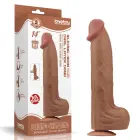 LoveToy – king size sliding skin dual layer dong – brown – 35.6 cm — Photo 1