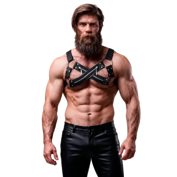 Fetish Submissive Attitude Bulldog Chest Harness – Black – One Size