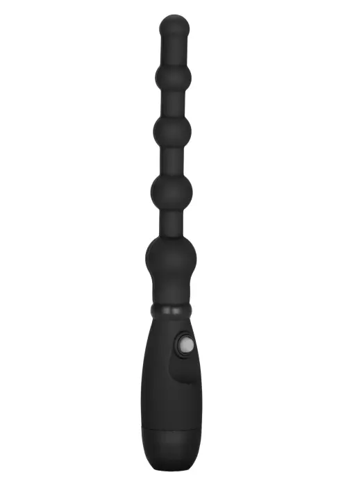 Booty Call elastīgs anālais zondētājs ar bumbiņām – 14.6 cm (5.7″) – melns