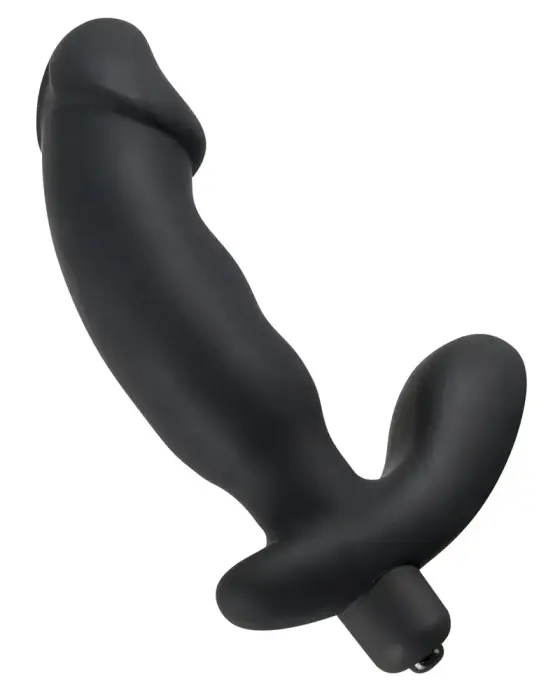 Rebel Dildo lisastimulaatoriga – 15 cm (6″) – Must Photo