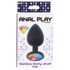 Rainbow Booty Jewel Anal Plug – L – Black — Photo 2