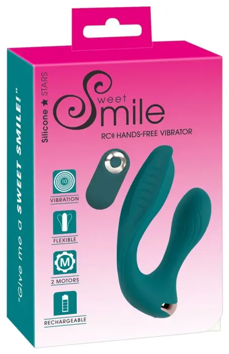 Sweet Smile kätevaba kahekordne vibraator – 17 cm – roosa