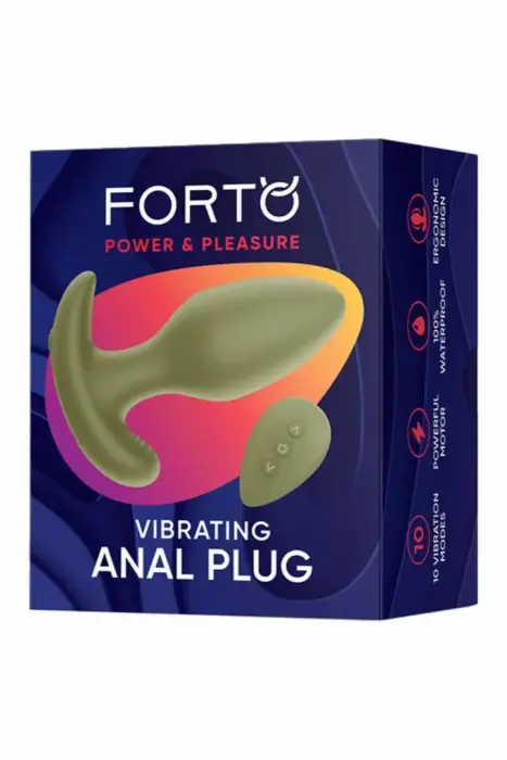 FORTO Vibrating Anal Plug – anal plug – silicone – green – 10 modes