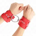 KINK фиксированные фиксаторы для запястий, регулируемые, красные с заклёпками 17-22 см х 6.5 см — Фото 4