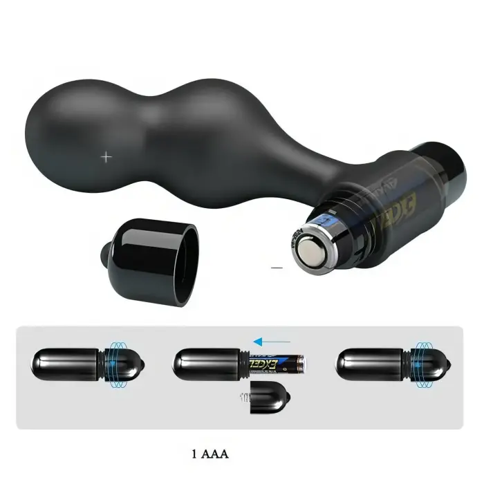 Mr. Play 10 funkciju vibrējošs anālais spraudnis – 10 cm – Melns Foto 5