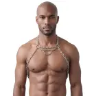 Svenjoyment men's metal chain chest harness with D-ring – silver — Photo 2
