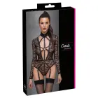 Cottelli Lingerie Body Lace Long Sleeve Lace Harness with Suspender Straps – Black – M — Photo 1