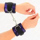 KINK бархатные и кружевные фиксаторы для запястий – фиолетово-чёрные – 23x6.5 см — Фото 3