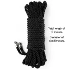 Rebellion Reign Silky Bondage Rope – верёвка для бондажа – полиэстер – чёрный – 10 м — Фото 2