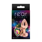 Rear Assets Rose Gold Heart Multicolored Anal Plug – 7 cm — Photo 2