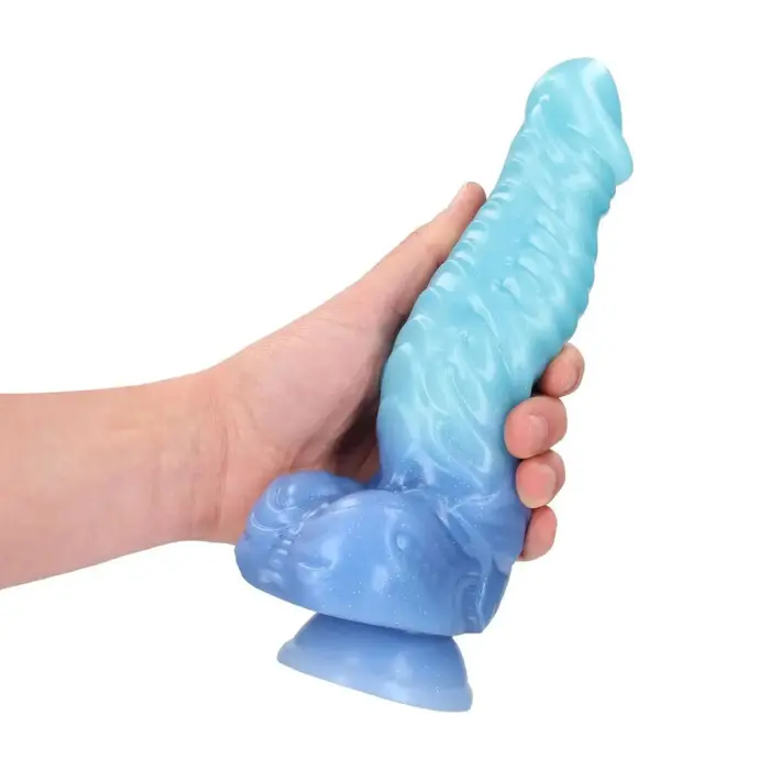 Fiction Cock Deep Sea Hydra – fantāzijas dildo no šķidrā silikona – zils – 18 cm