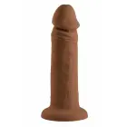 EVOLVED 6 Inch Vibrating Dildo – dark flesh – rechargeable silicone – suction cup — Photo 2
