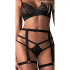 Obsessive Blomentis pesukomplekt – must – XL/XXL — Foto 5
