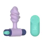 Twister – 2-in-1 silikona anālais aizbāznis ar uzlādējamu vibro lodīti – daudzkrāsains — Foto 4