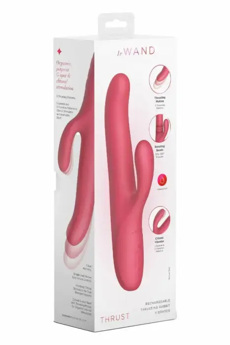 Le Wand Thrust – stumdošais trušu vibrators, divkāršā darbība, ūdensizturīgs – rozā