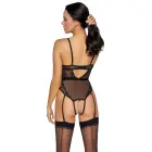 Cottelli LINGERIE mežģīņu un tīkliņa bodijs ar pērļu virteni – M — Foto 5