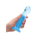 Nerealistisks dildo ar piesūcekni – 17 cm (7″) – Caurspīdīgs Foto 4