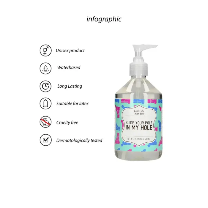 Slide Your Pole In My Hole analinis lubrikantas vandens pagrindu – 500 ml Photo