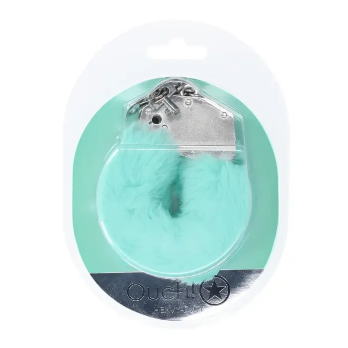 Heavy-duty Fluffy Handcuffs – Powder Green