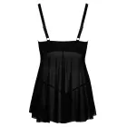 Cottelli LINGERIE Комплект: бэбидолл и стринги с открытой промежностью – чёрный/белый – S Фото num