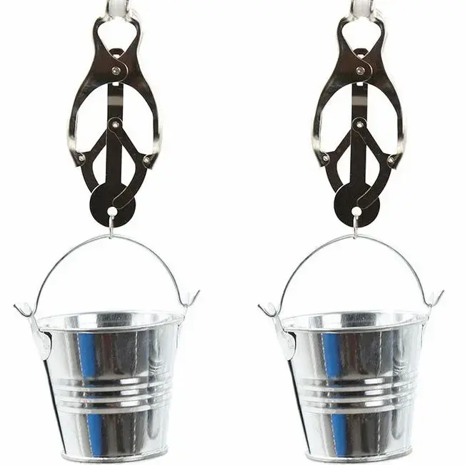 OHMAMA Metal Nipple Clamps with Buckets – Silver