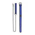 Ouch! Neoprene Collar with Leash – Blue — Photo 4