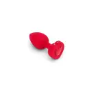 B-Vibe vibrējošs sirds formas anālais spraudnis M/L – Sarkans — Foto 5