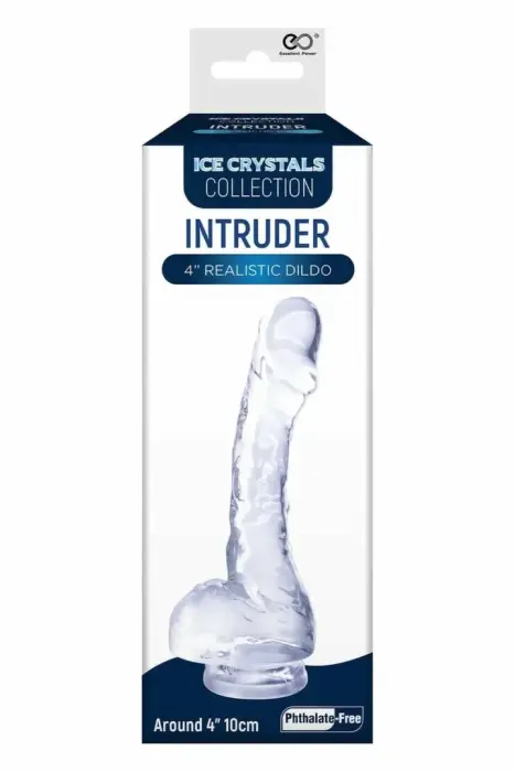 NMC mini dildo ar piesūcēju – 10,2 cm, caurspīdīgs TPE